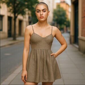 Arizona Jeans Striped Denim Mini Dress Medium